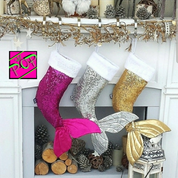 Other - Mermaid Tail Christmas Stocking SILVER